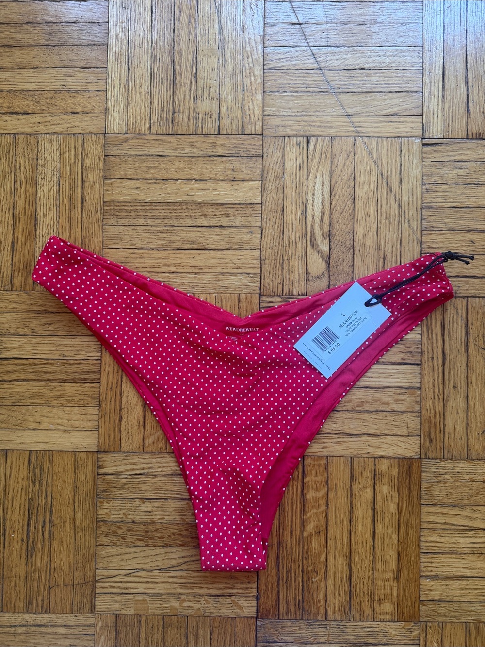 WeWoreWhat Red Polka Dot Bikini Bottom
